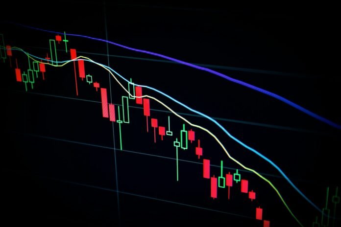 Stock market candlestick chart, representing the NGX All-Share Index rally and Frontier Market upgrade